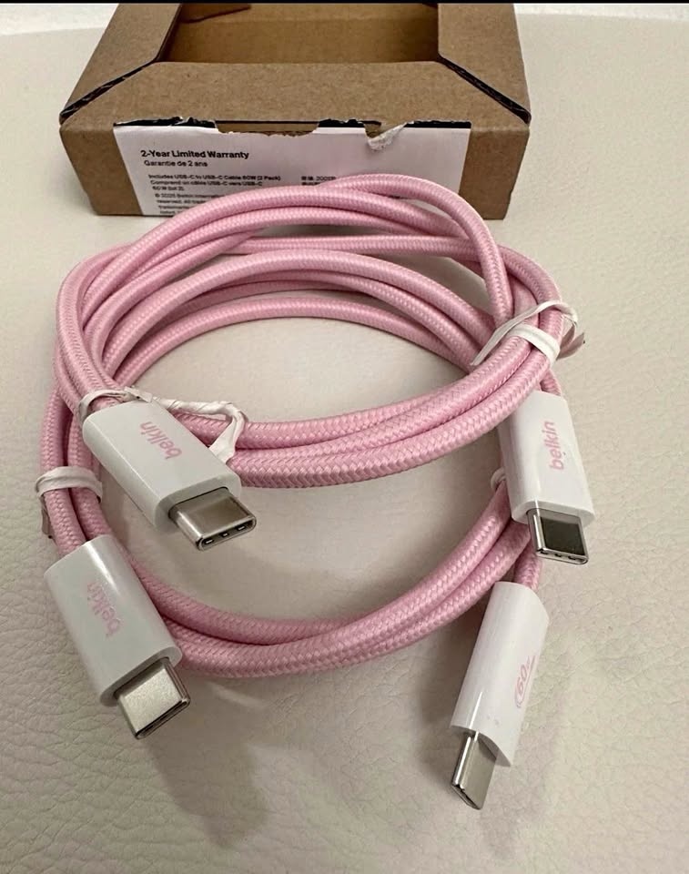 BoostCharge USB-C to USB-C Cable 60W - Pink