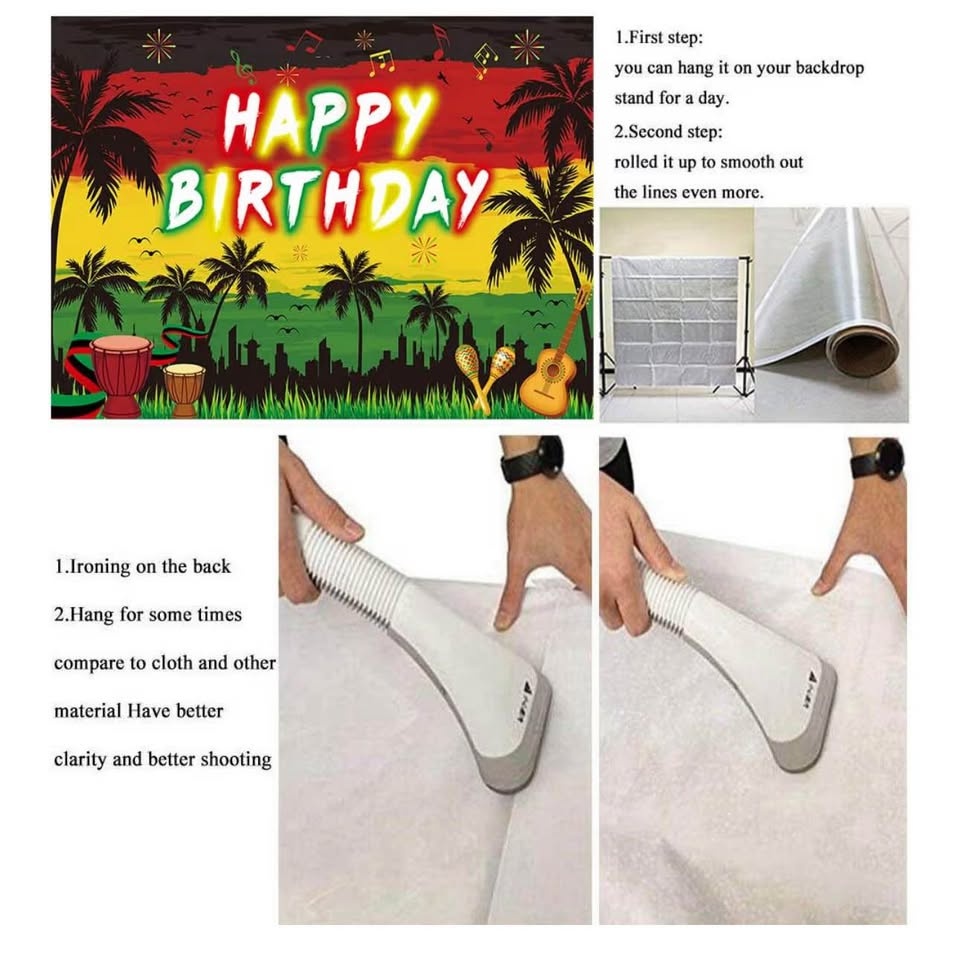 Reggae Happy Birthday Backdrop 8x6FT - photo 3