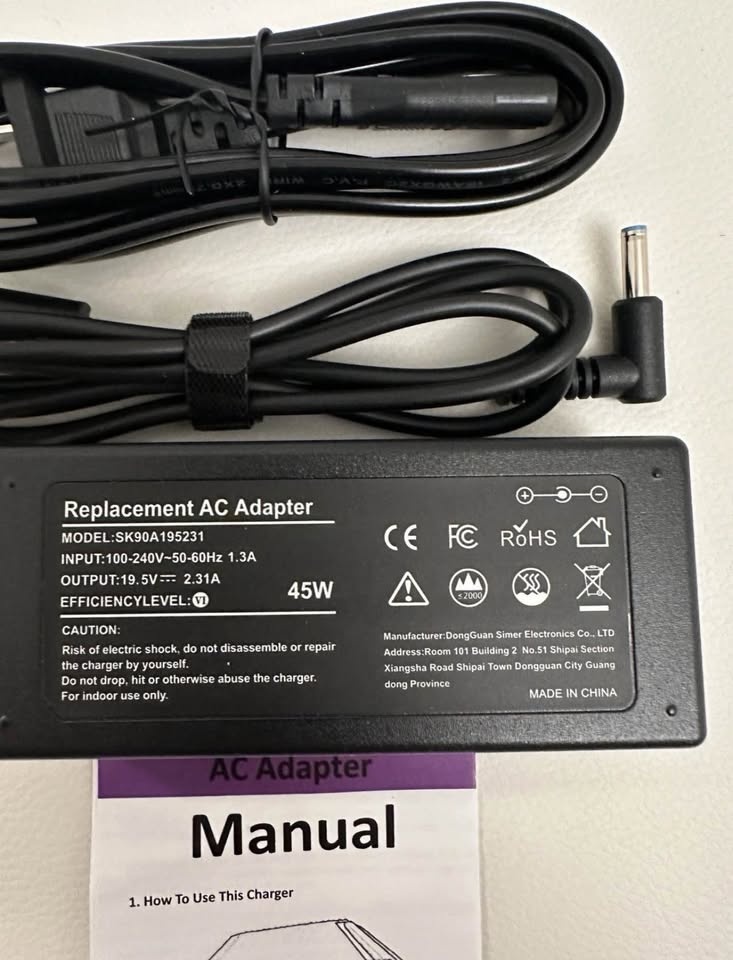 19.5V 2.31A 45W Ac Adapter/Power Cord Supply for HP Pavilion 11 - photo 2