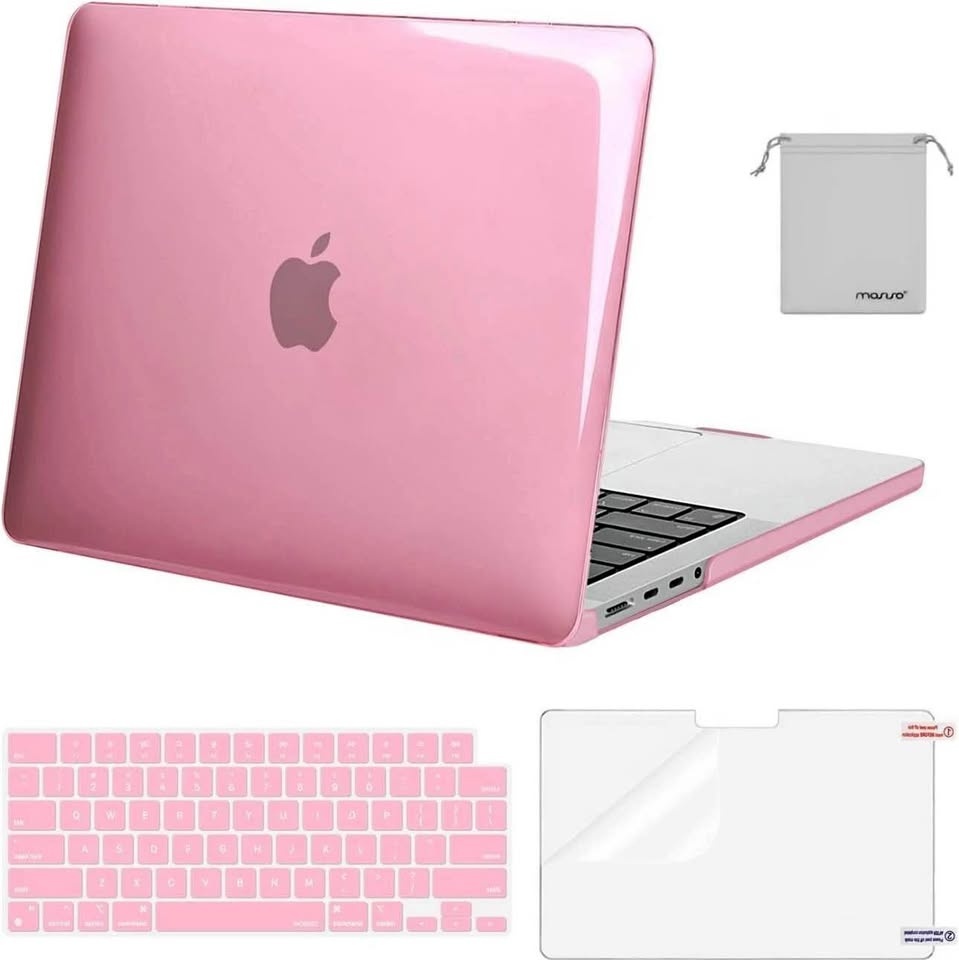 MOSISO MacBook Pro 14 in Case 2025-2021 M4 M3 M2 M1 Bright Rose