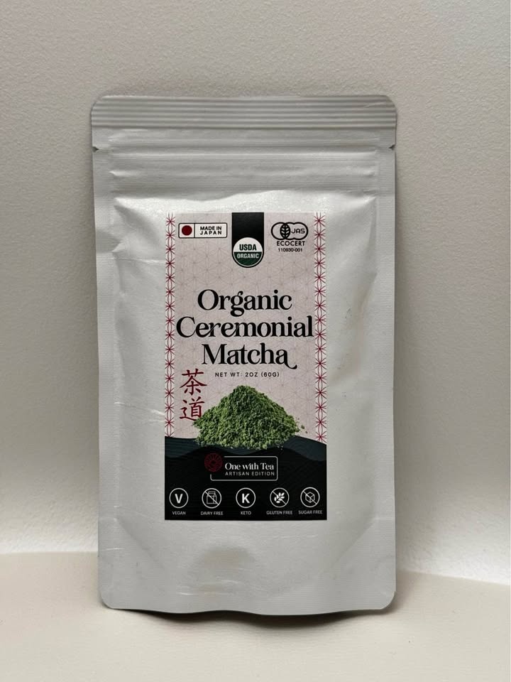 New ONE WITH TEA Ceremonial Matcha Powder 2oz