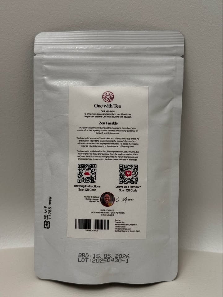 New ONE WITH TEA Ceremonial Matcha Powder 2oz - photo 2