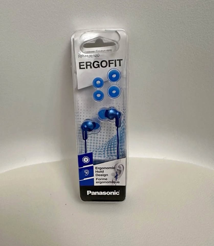 Panasonic ErgoFit In-Ear Earbud Headphones RP-HJE120 - Blue
