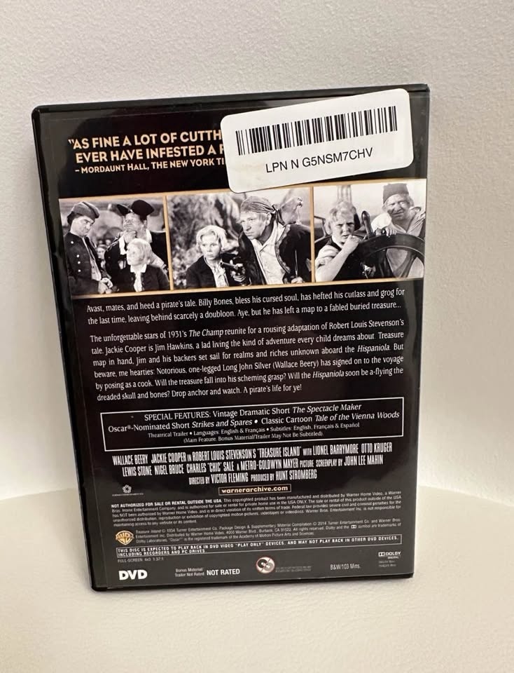Treasure Island - 1934 (DVD, 2006, Region 1) - photo 2