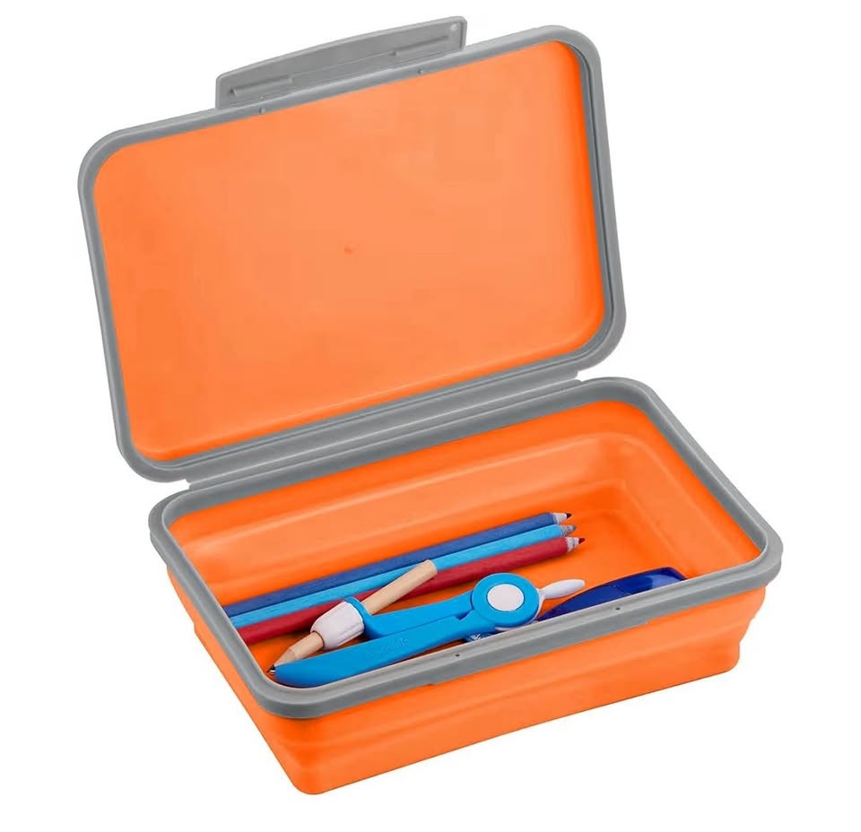 It's Academic Flexi Storage Box with Lid, Collapsible Pencil Cas