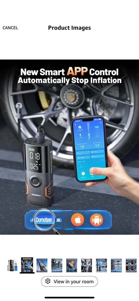 Tire Inflator Portable Air Compressor - 10000mAh Air Pump thumbnail
