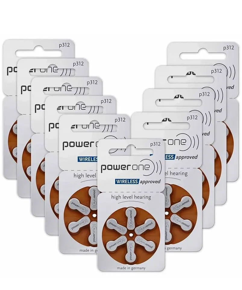Hearing Aid Battery Powerone size 312, 60 batteries thumbnail