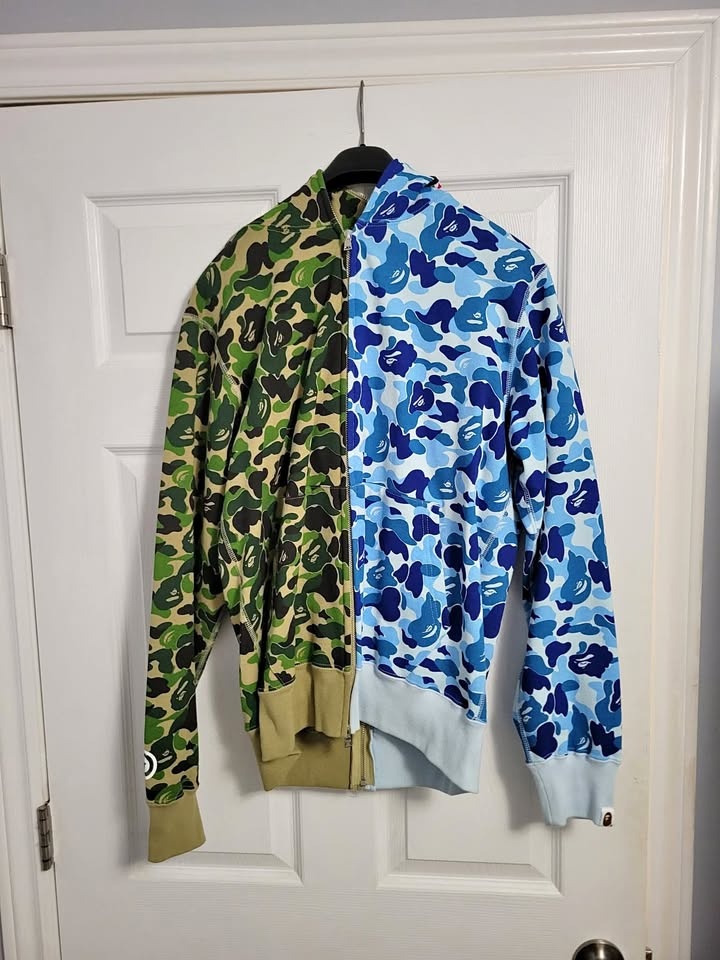 Bape Camo Double Hoodie – Size L (Fits Like M)