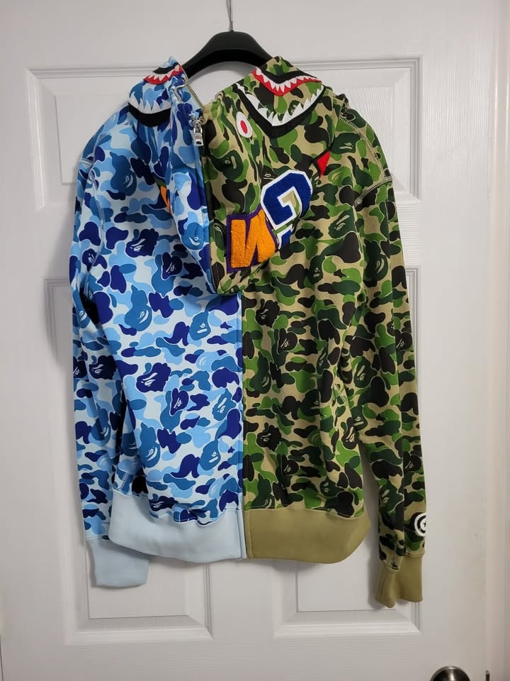 Bape Camo Double Hoodie – Size L (Fits Like M) - photo 2