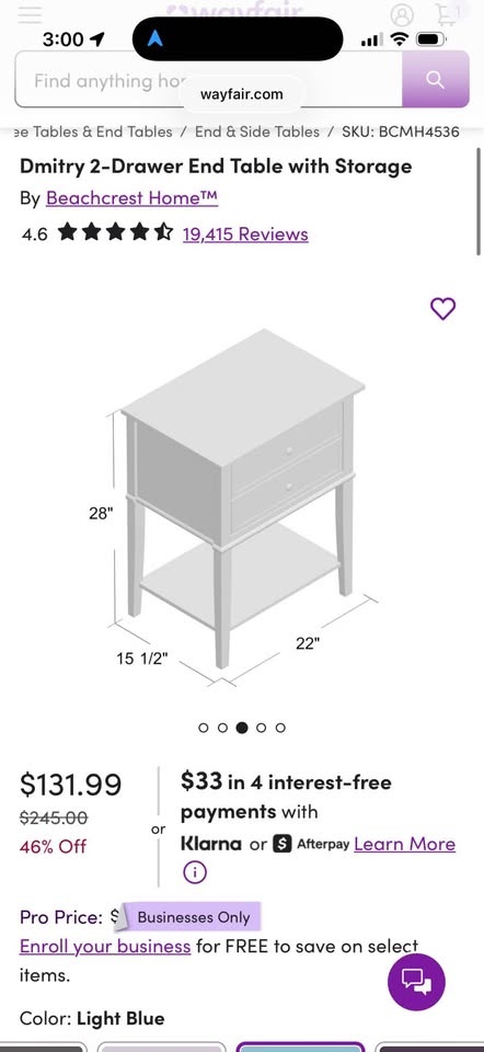 Teal Wayfair Nighstand - photo 4