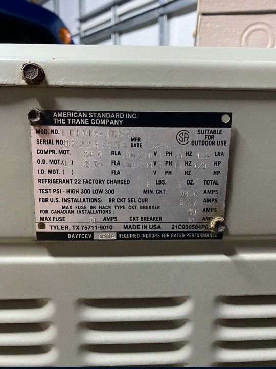American standard AC unit + coil - photo 2