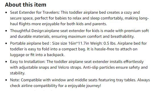 NEW~Kids Travel Bed, Portable For Airplane/Train/Bus - photo 3