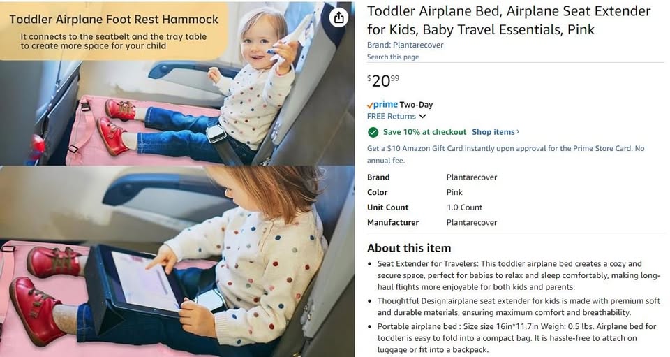 NEW~Kids Travel Bed, Portable For Airplane/Train/Bus - photo 4