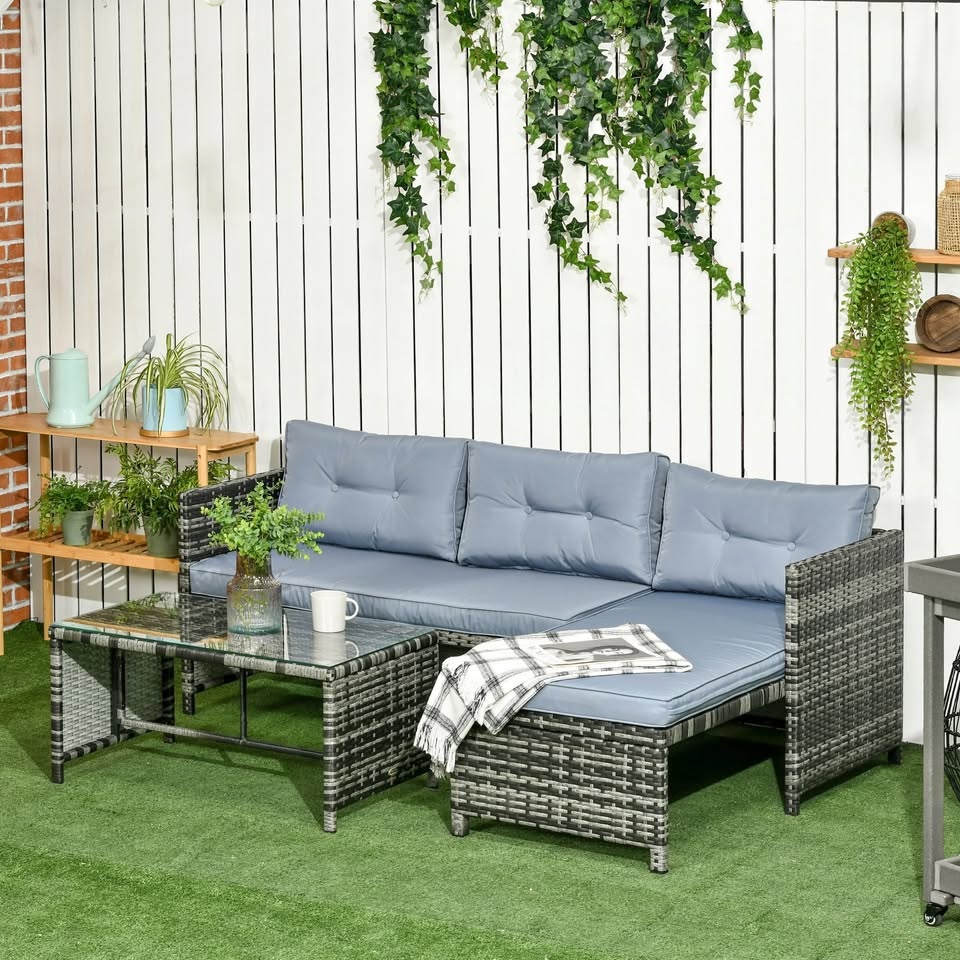 MOVING SALE - Outsunny 3-Piece Patio Set, GREY – HALF OFF!