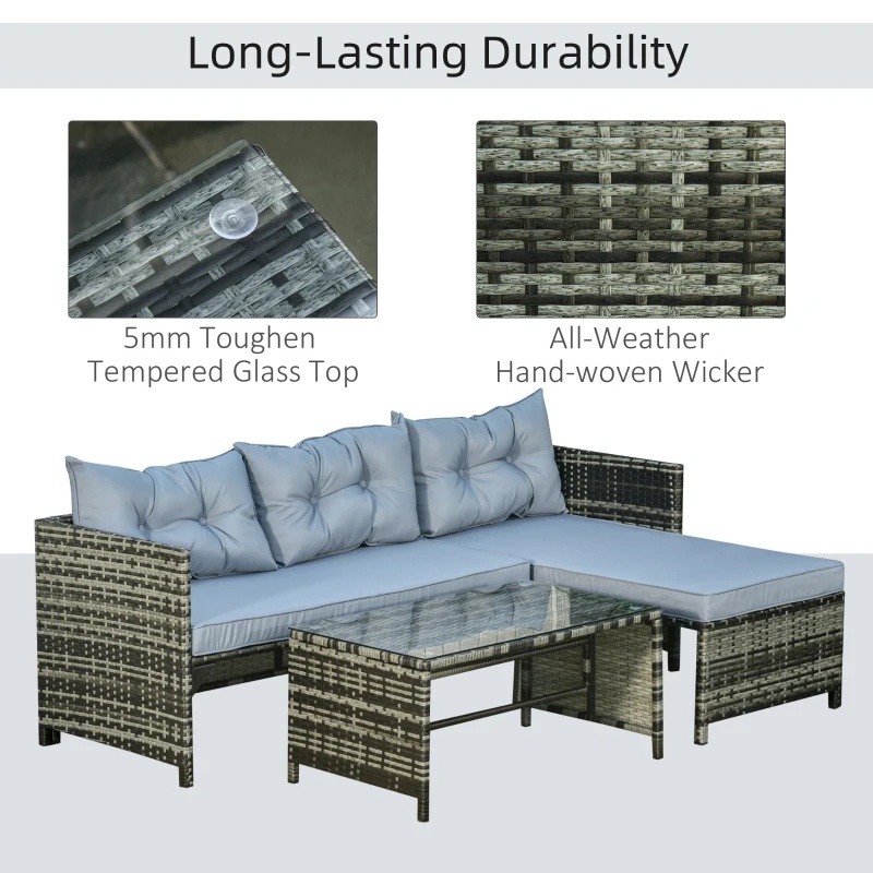 MOVING SALE - Outsunny 3-Piece Patio Set, GREY – HALF OFF! - photo 2