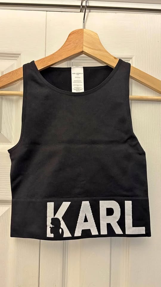 Karl Lagerfeld Black Cropped Tank size XS