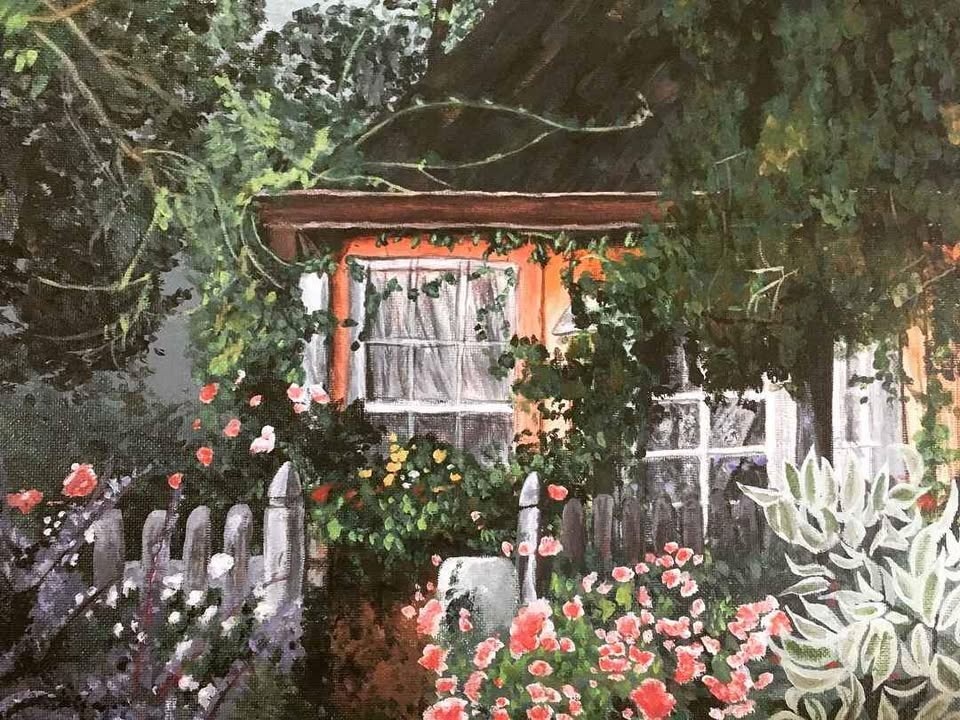 Artwork on Canvas: House and Garden - photo 3