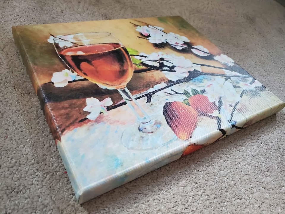 Artwork on Canvas: Wine and Blossoms - photo 2