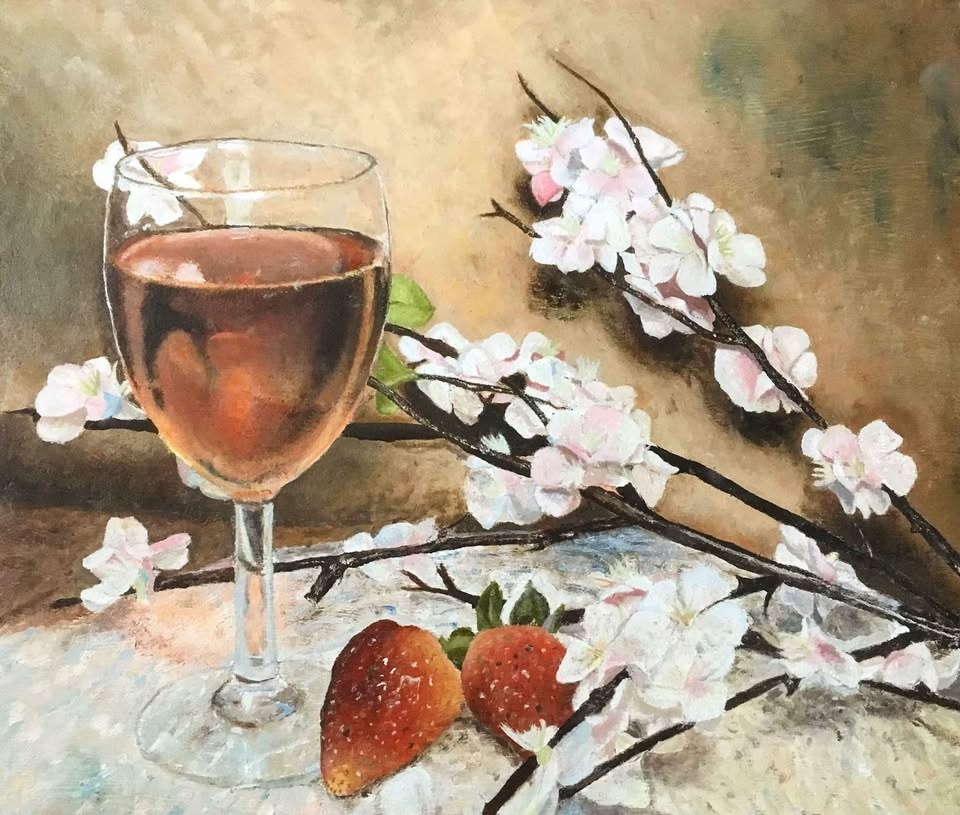 Artwork on Canvas: Wine and Blossoms - photo 3