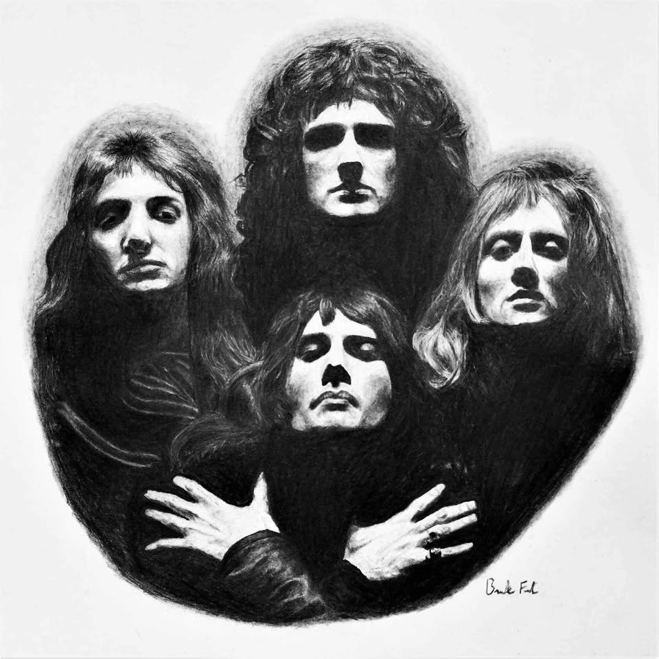 Queen Bohemian Rhapsody Original Charcoal Drawing - photo 2
