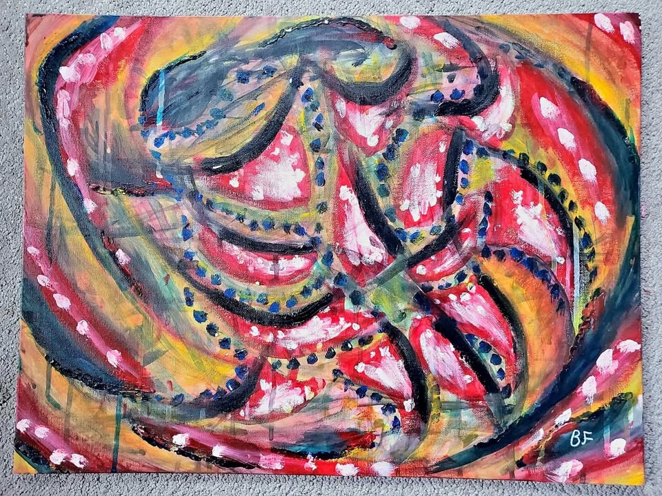 Abstract Acrylic Painting on Canvas