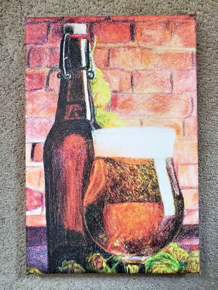 Artwork on Canvas: Beer and Hops