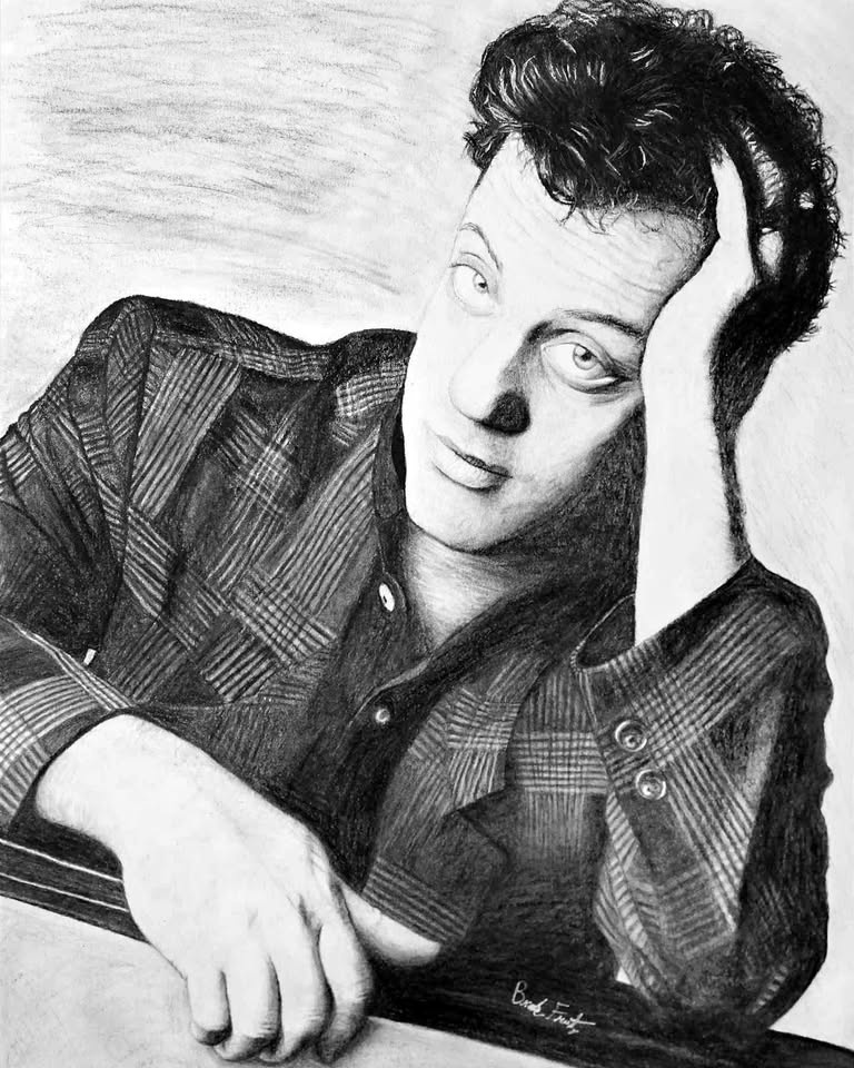 Billy Joel Charcoal Drawing