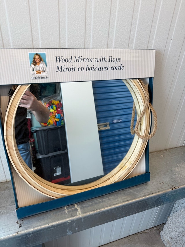 Brand New Wood Hanging Mirror