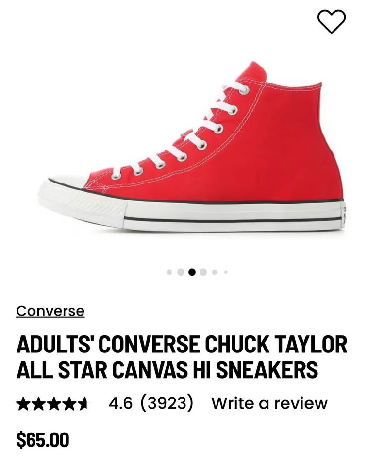 ADULTS' CONVERSE CHUCK TAYLOR ALL STAR CANVAS HI SNEAKERS men’s - photo 3