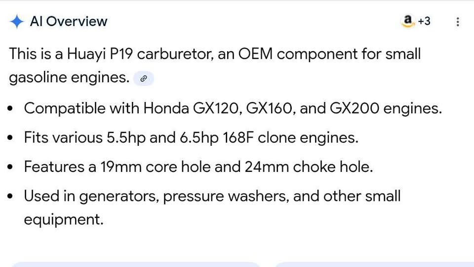 YAMAKATO Huayi P19 Carburetor Kit for Honda GX120 GX200 - photo 5