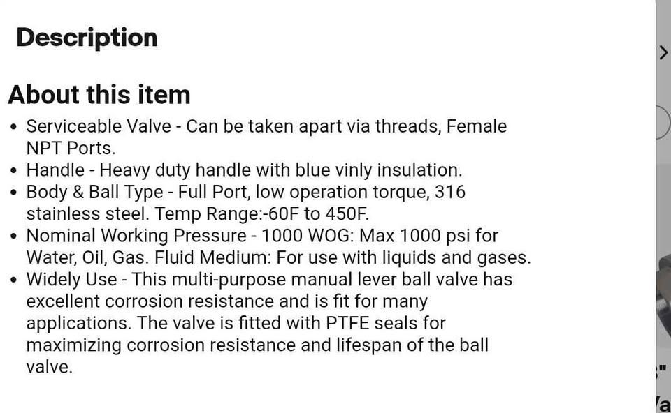 3" Full Port Ball Valves 316 Stainless Steel NPT Female Thread B - photo 3