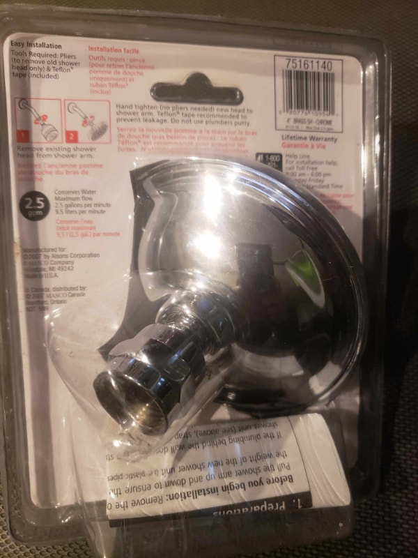 Delta 4" brass shower head chrome finish - photo 2