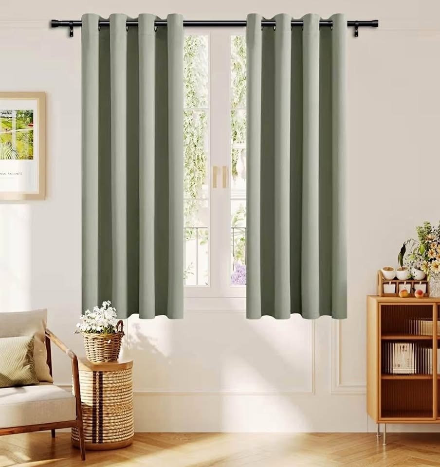 *NEW*2 Panels Light Sage Bedroom Curtain Drapes, Living Room Cur