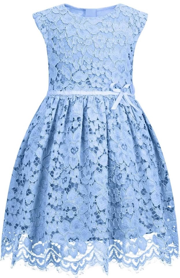 ALLOVIN Girls Sleeveless Lace Dress 8-9y