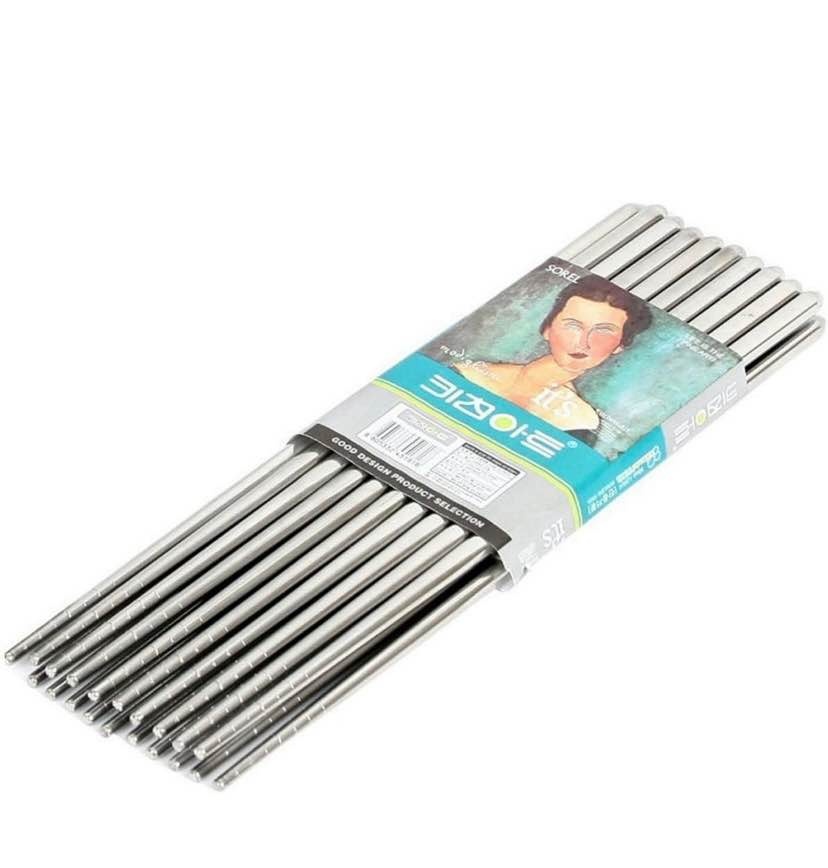 Kitchen Art Korean Chopsticks Stainless Steel 10 Pairs 6 sets - photo 2