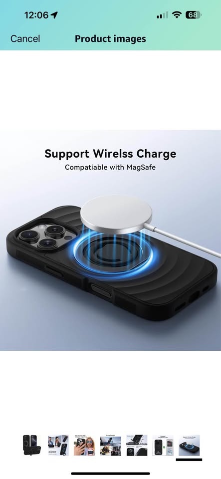 MagSafe iPhone 16 Pro case with ring holder & silicon ring - photo 2