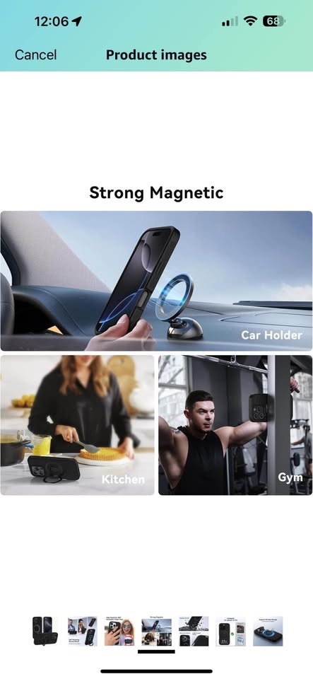 MagSafe iPhone 16 Pro case with ring holder & silicon ring - photo 4