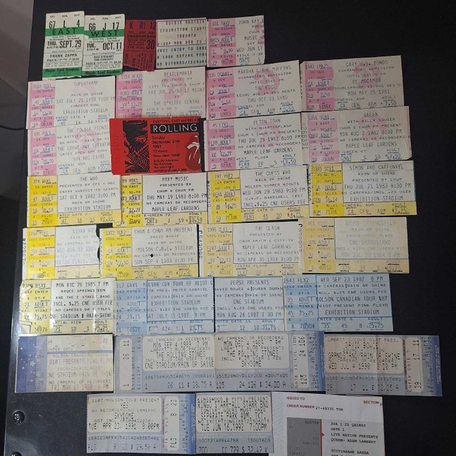 ROCK CONCERT STUBS
