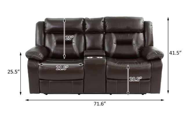 Reclining Brown Loveseat - photo 5