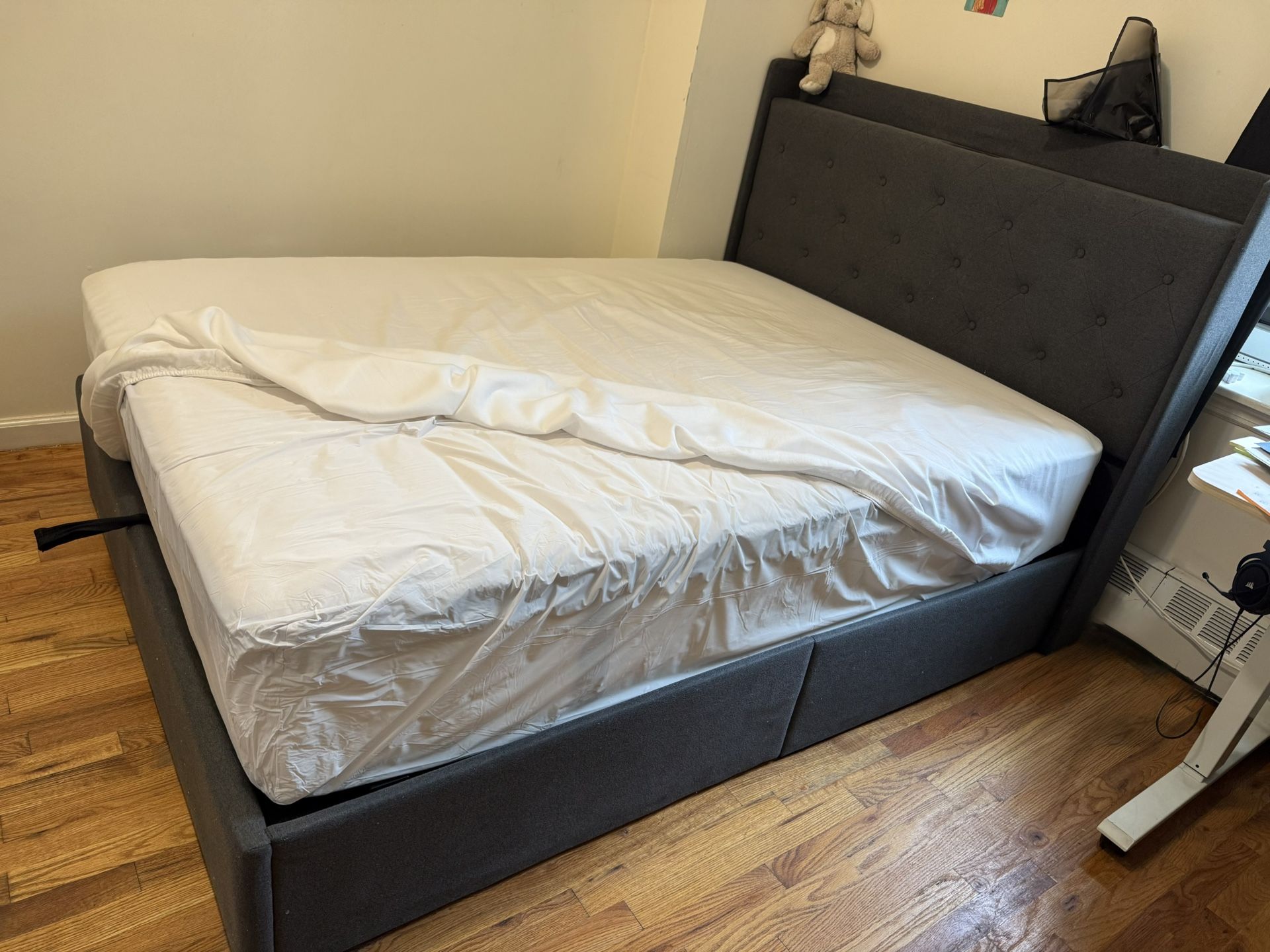 Full Bed With Plastic Cover and Frame