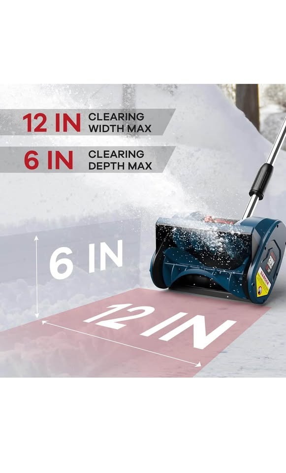 Enhulk Electric Snow Shovel, 20V 12-Inch Cordless Snow Blower - photo 2