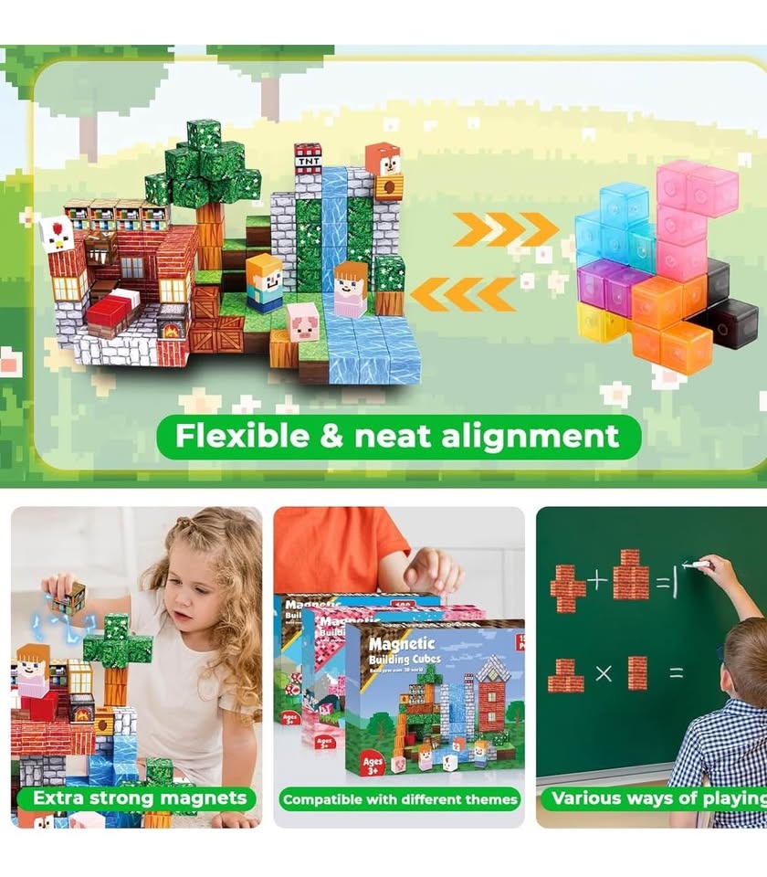 Magnetic Blocks - Magnet Toys, Magnetic Building Blocks Cubes, S - photo 2