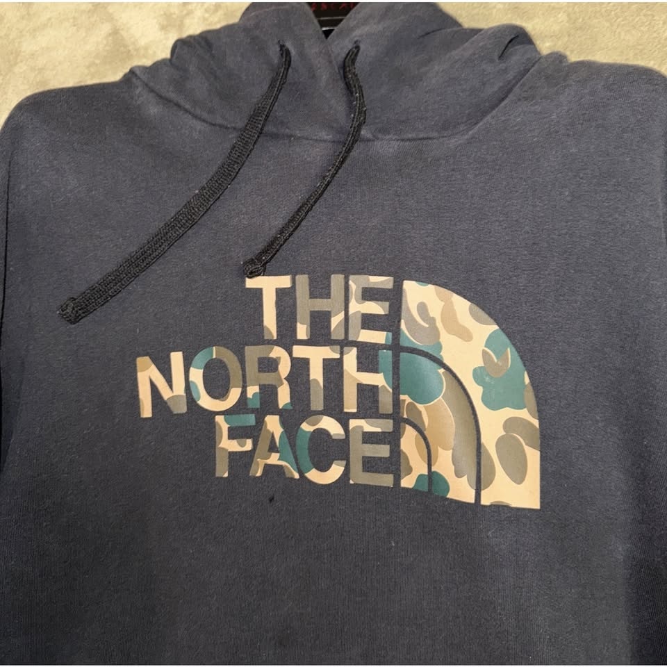 The North Face Hoodie Black Sweatshirt Camouflage Logo Men’s Siz - photo 2