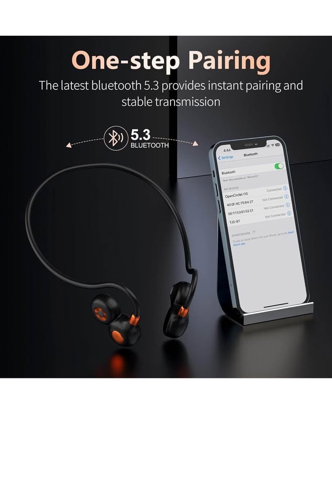 Ortizan Open Ear Headphones, Bluetooth 5.3, Black - photo 5
