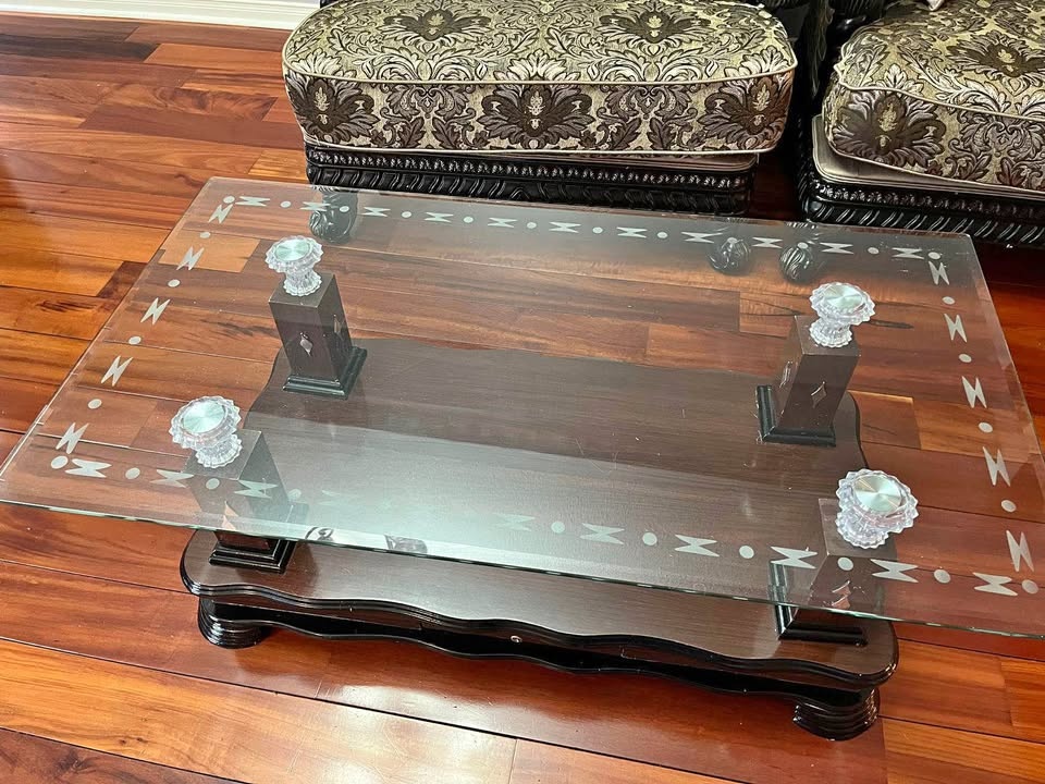 Nice glass top coffee table
