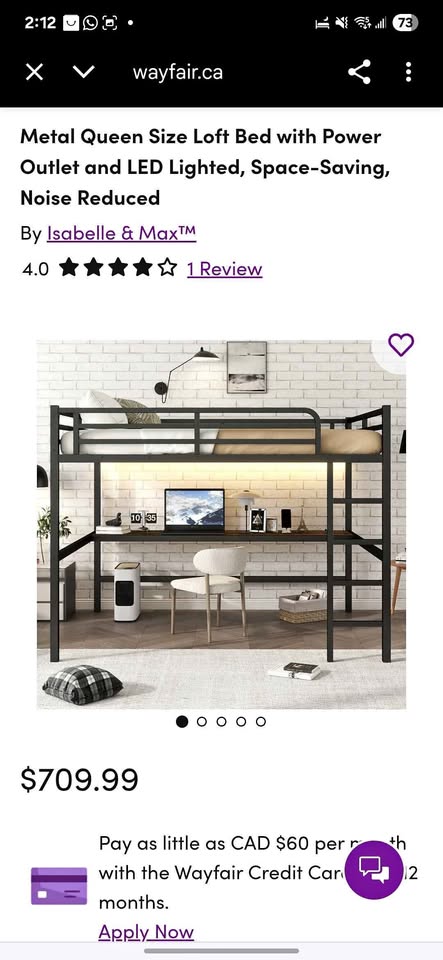 Queen size Loft bed