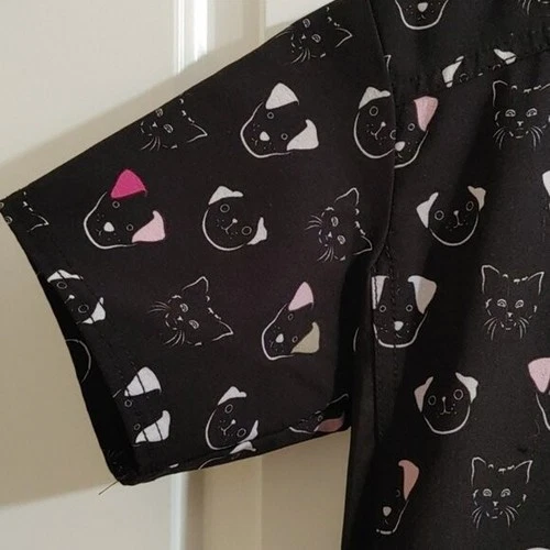 Black Pediatric nurse scrubs top 4 way stretch XS dogs and cats - photo 2