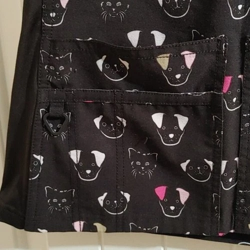 Black Pediatric nurse scrubs top 4 way stretch XS dogs and cats - photo 3