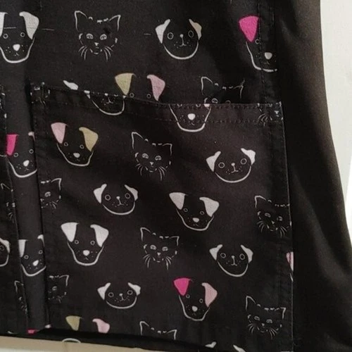 Black Pediatric nurse scrubs top 4 way stretch XS dogs and cats - photo 4