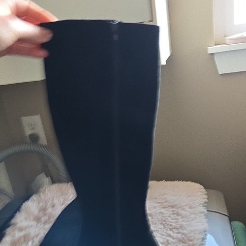 Aldo Chic Black Suede Heeled Zipper Boots for Women 8.5 - photo 5